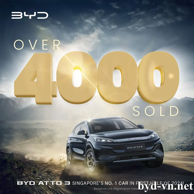 Hơn 4.000 chiếc BYD ATTO 3 đã được bán ra tại Singapore